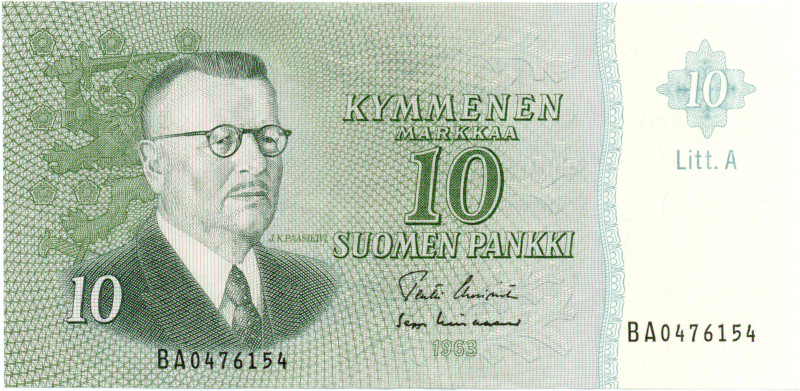 10 Markkaa 1963 Litt.A BA0476154 kl.6